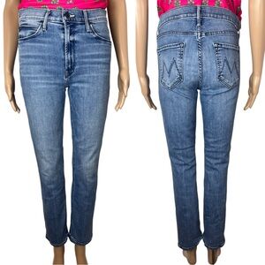 Mother The Mid Rise Dazzler Ankle Stretch Straight Leg Jeans